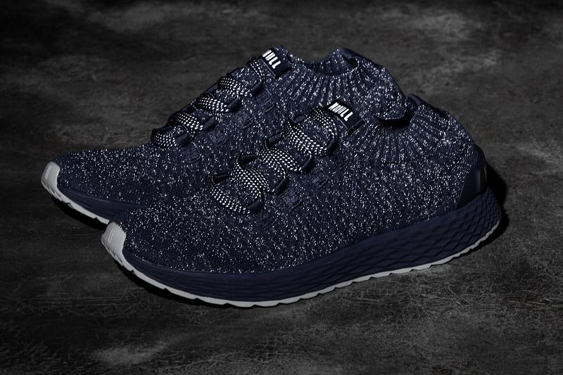 Navy Nobull Reflective Knit Runner Men's Running Shoes | CA F1076D